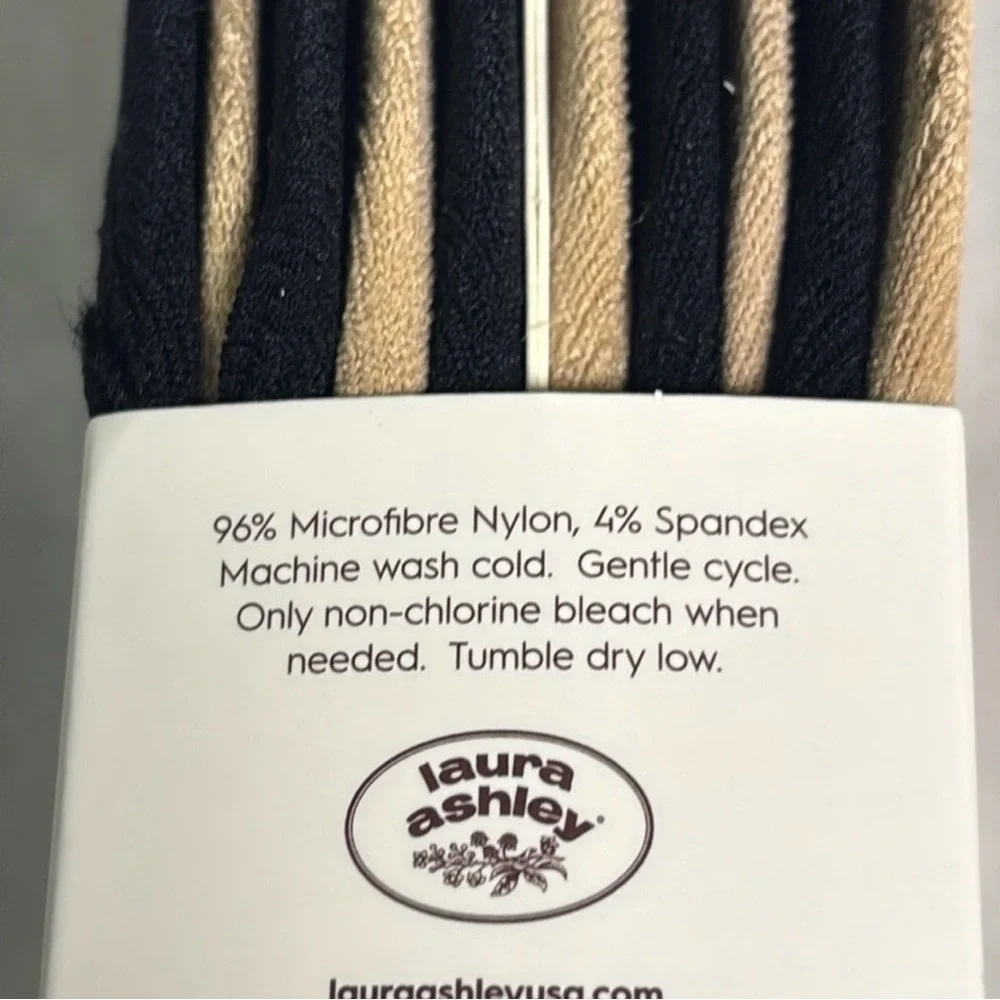 New Laura Ashley Socks Women’s 10 Pair Tan & Black Casual Microfiber Liner Socks - Picture 11 of 14